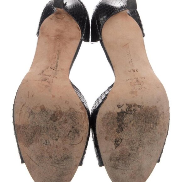 Manolo Blahnik Black Snakeskin Heels with Crystal Embellishment - Picture 5 of 5